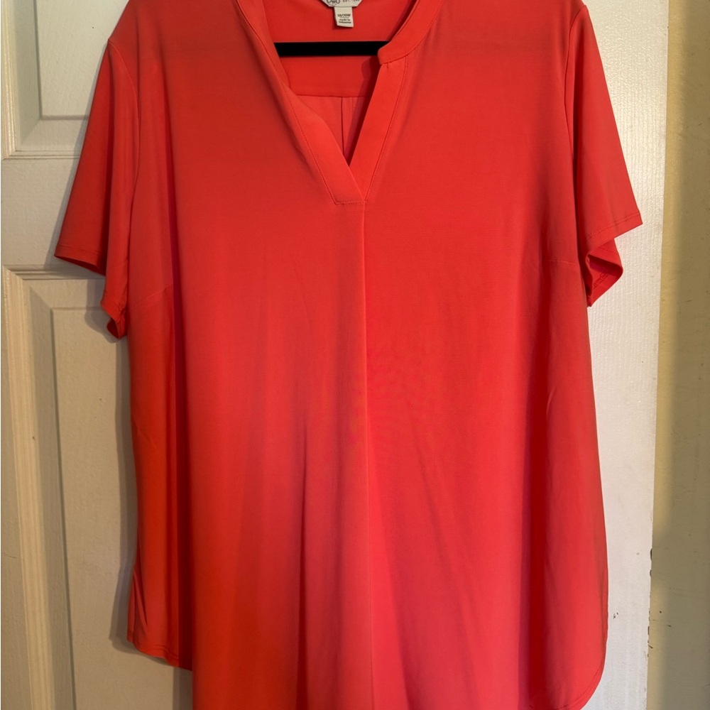 Cato Orange Short Sleeve Relaxed Blouse